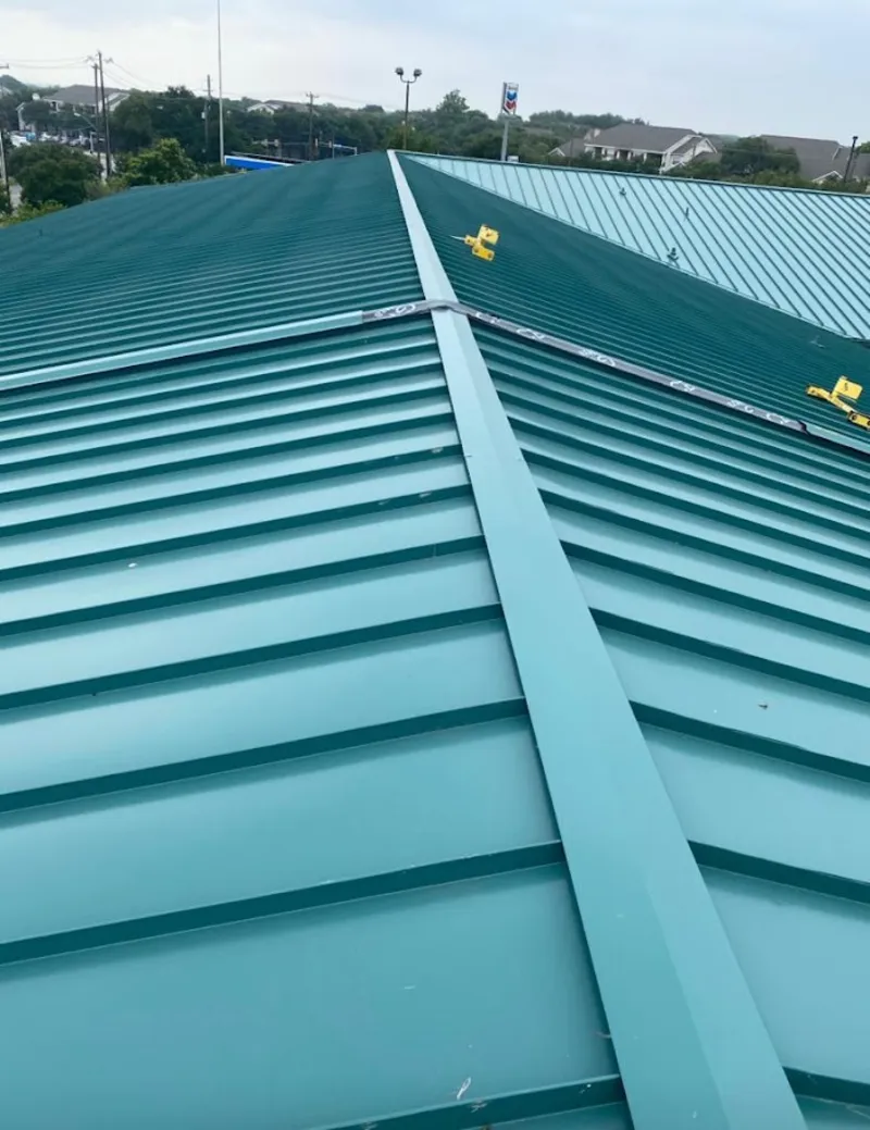 Green commercial metal roof ridge and valley for Metal Roof Repair in Adairsville